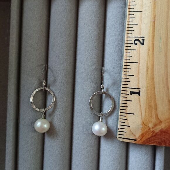 Pearl silver Earrings - Picture 3 of 6